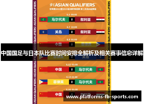 中国国足与日本队比赛时间安排全解析及相关赛事信息详解